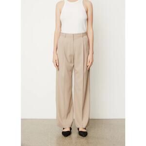Toteme Deep Pleate Straight Trouser Beige Size 36 EU